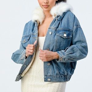 Oversized fur jacket